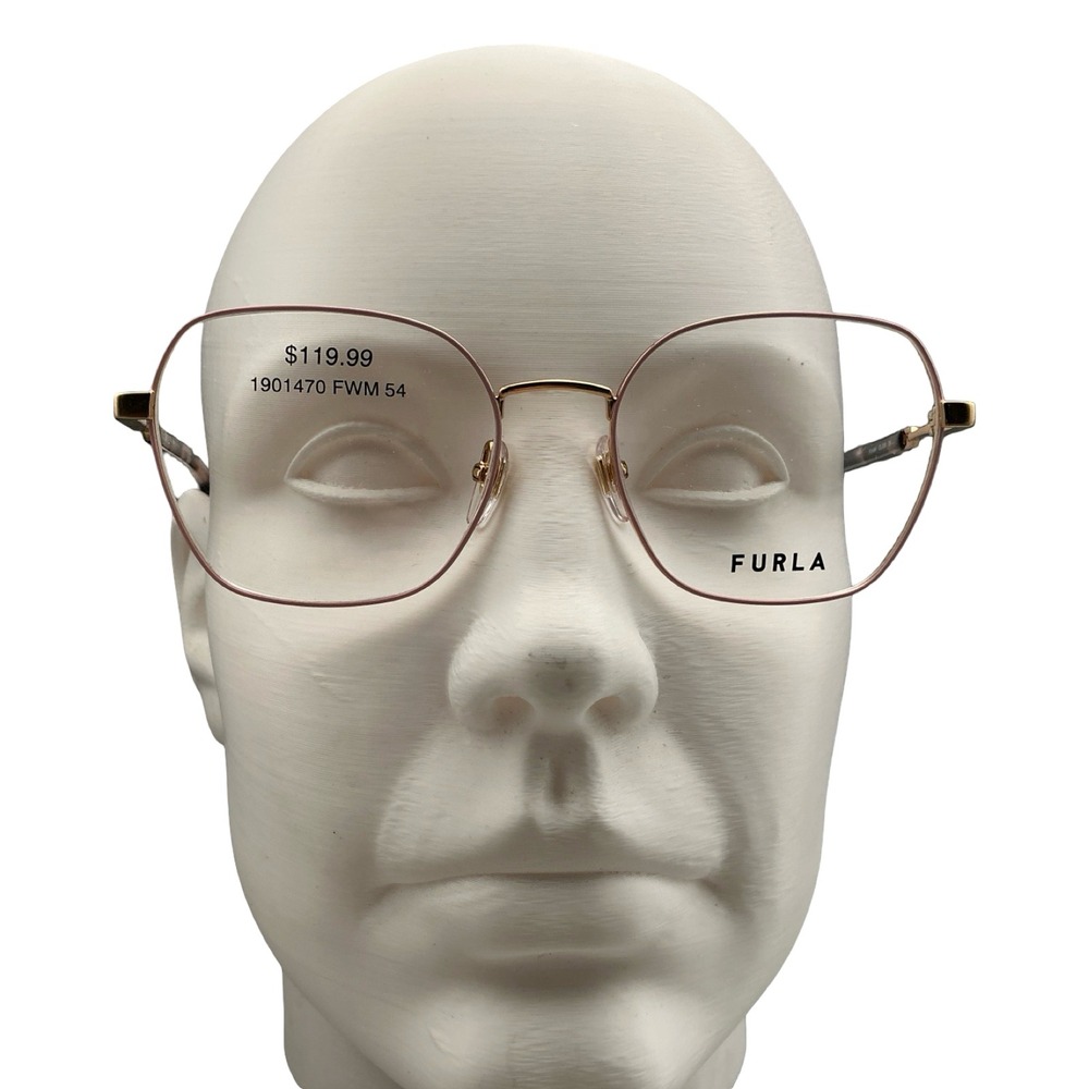 Furla VFUA49K Gold Pink Square Eyeglasses Frames 54-17-135